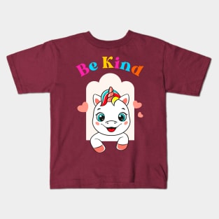 be kind cute unicorn Kids T-Shirt